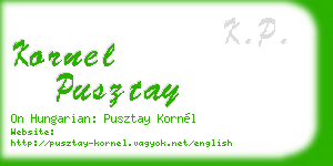 kornel pusztay business card