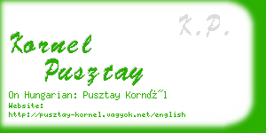 kornel pusztay business card